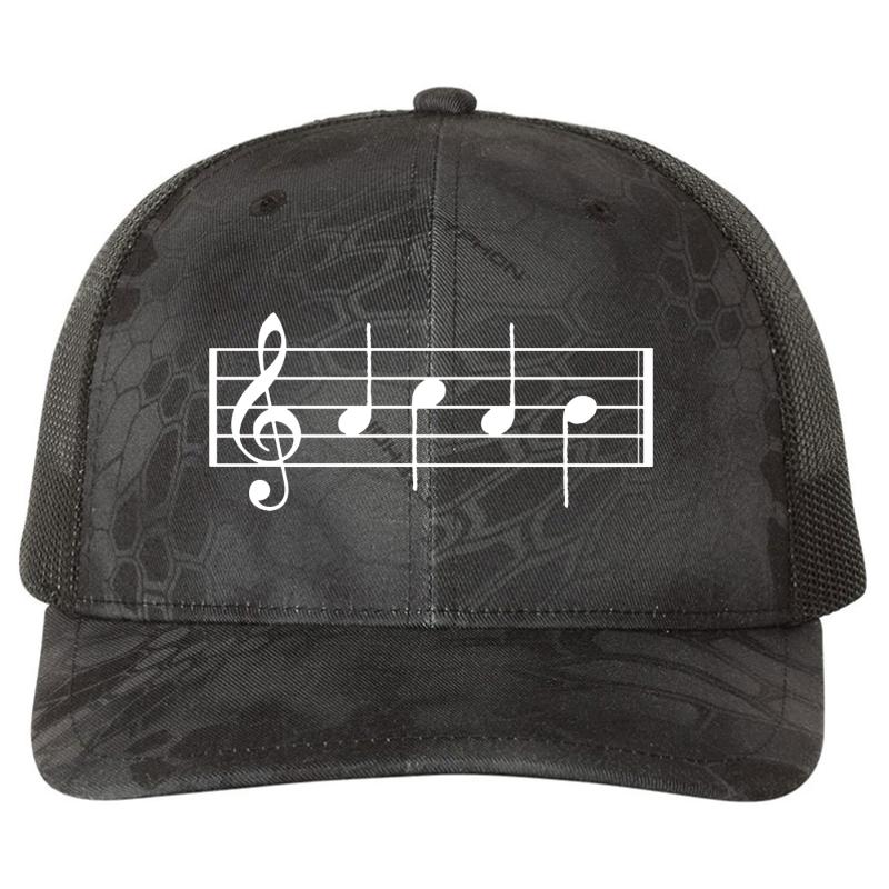 Acab In Musical Notes Richardson Premium Trucker Snapback Cap  Kryptek Typhon Black