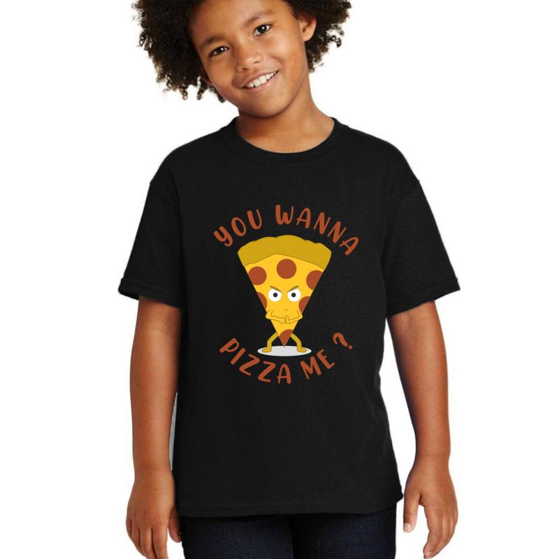 You Wanna Pizza Me Funny Pizza Wanna Pizza Me Vintage Illustration - Humor Geek Gift For Brother Youth T-Shirt Boy Black