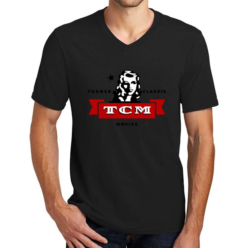 Turner Classic Movies 1F Unisex V-Neck T-Shirt Men Black