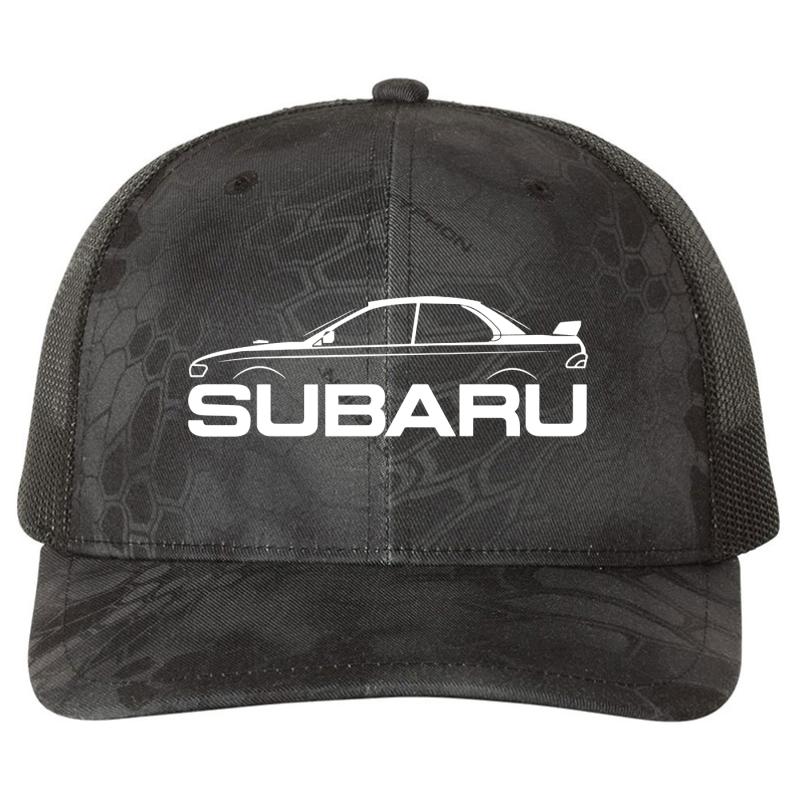 1998 Subaru Impreza Logo Richardson Premium Trucker Snapback Cap  Kryptek Typhon Black