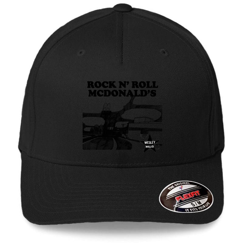 Wesley Willis - Rock N Roll Mcdonalds Flexfit Baseball Cap  Black