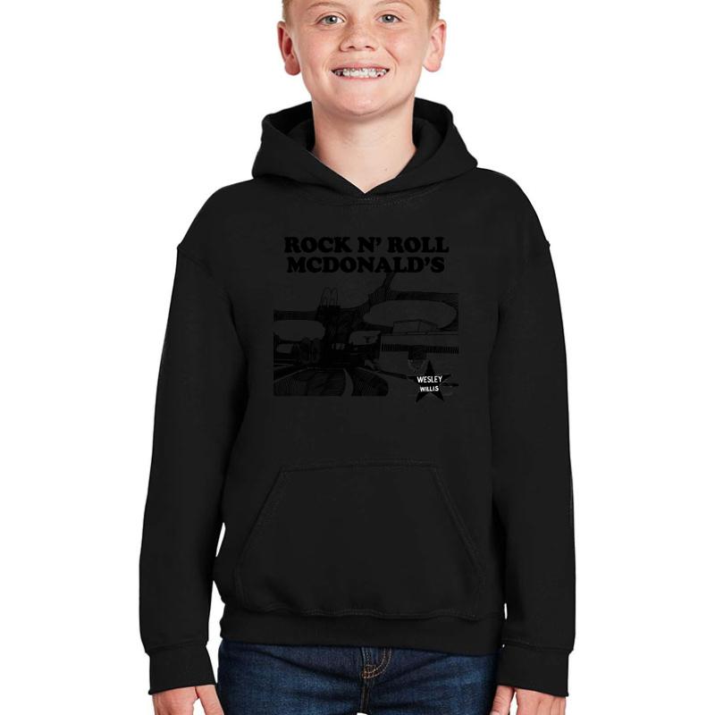 Wesley Willis - Rock N Roll Mcdonalds Youth Hooded Sweatshirt Boy Black