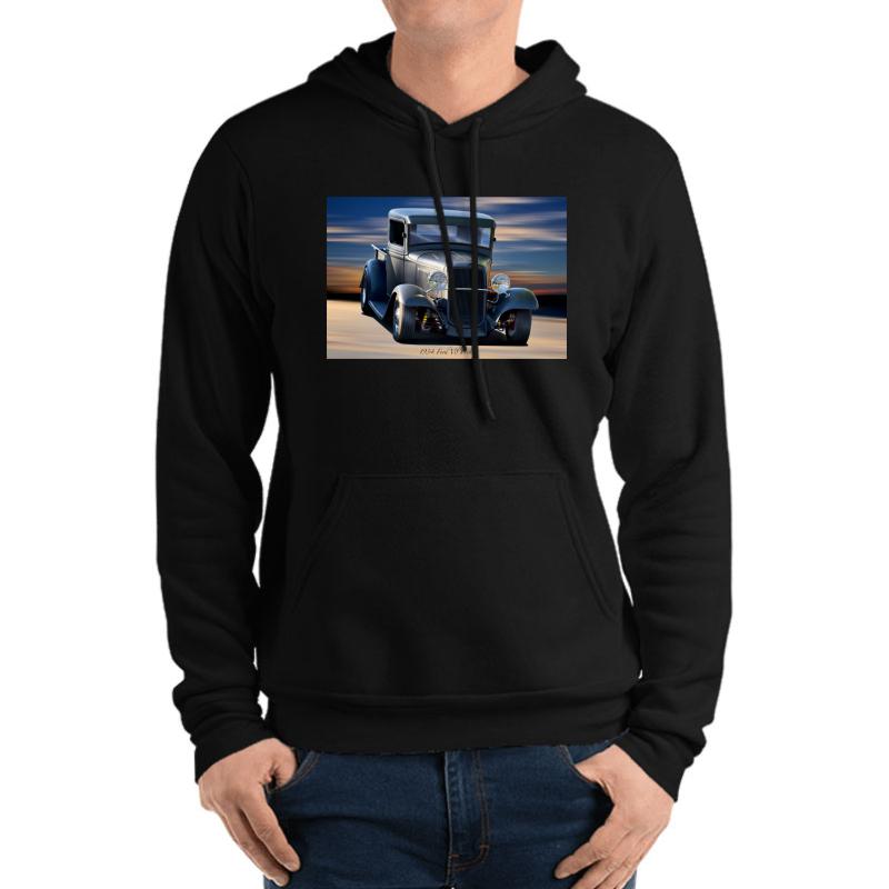 1934 Ford V8 Pickup Unisex Hooded Sweatshirt Men Black