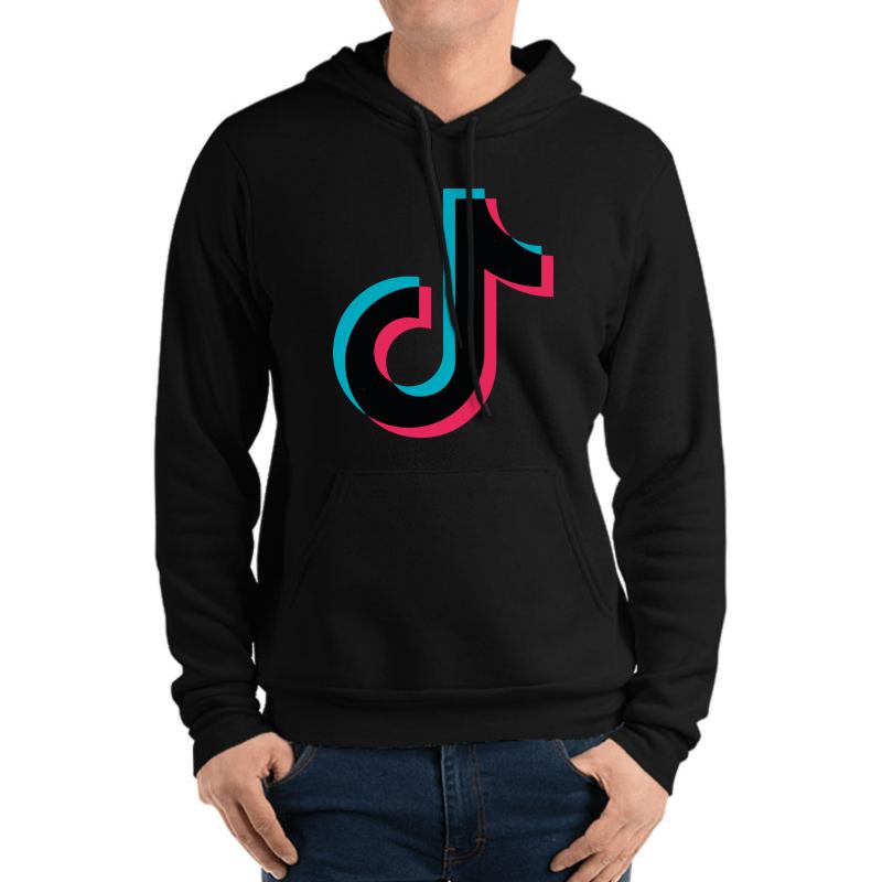 Tiktok Logo Unisex Hooded Sweatshirt Men Black