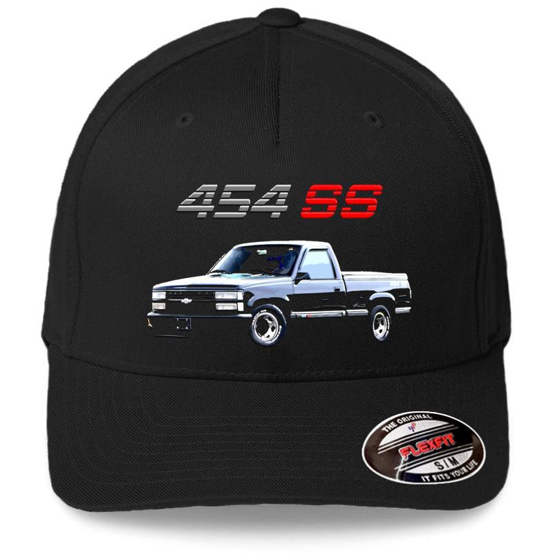 1990 Chevy Pickup 454 Ss Flexfit Baseball Cap  Black