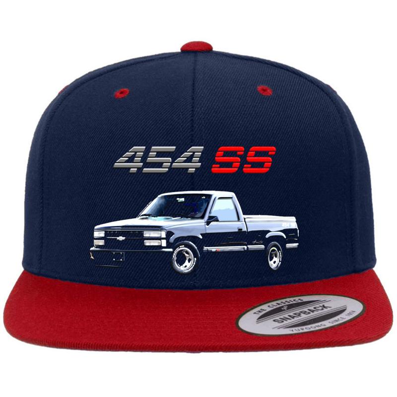 1990 Chevy Pickup 454 Ss Premium Flat Bill Snapback Cap  Navy