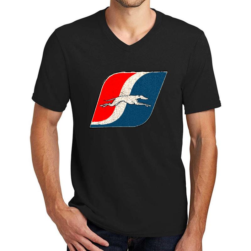 Vintage Greyhound Bus Lines Usa Unisex V-Neck T-Shirt Men Black