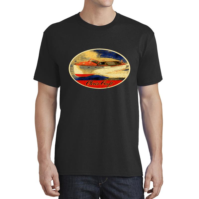 Vintage Chris Craft Boats Usa Unisex T-Shirt Men Black