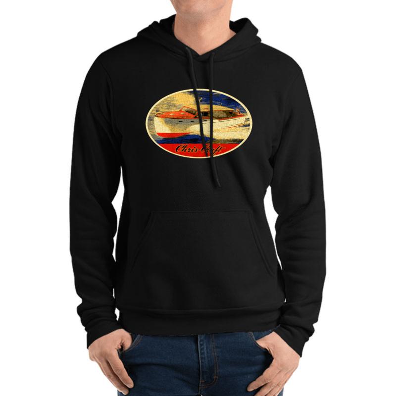 Vintage Chris Craft Boats Usa Unisex Hooded Sweatshirt Men Black