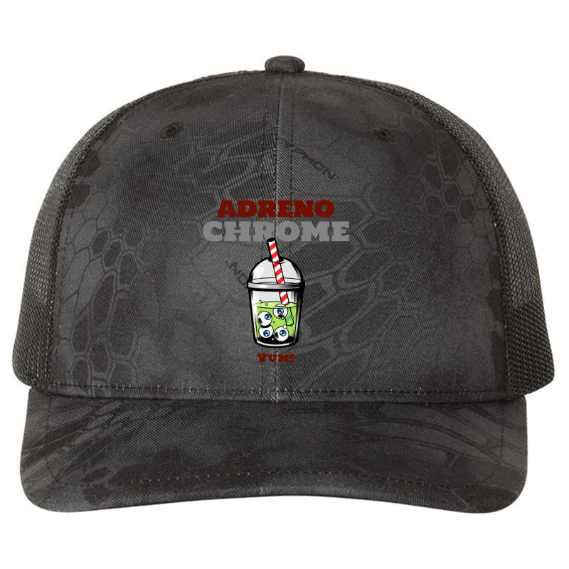 Adrenochrome Richardson Premium Trucker Snapback Cap  Kryptek Typhon Black