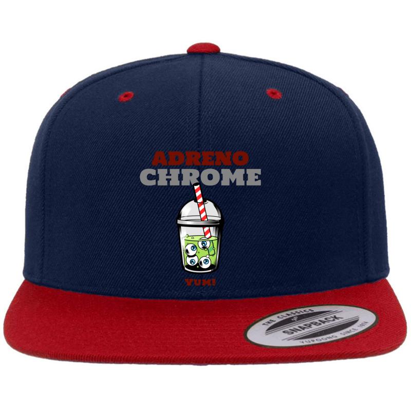 Adrenochrome Premium Flat Bill Snapback Cap  Navy