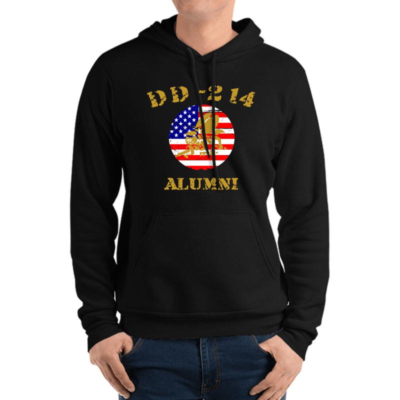 U.S. Navy Seabees Dd-214 Alumni Veteran American Flag Unisex Hooded Sweatshirt Men Black