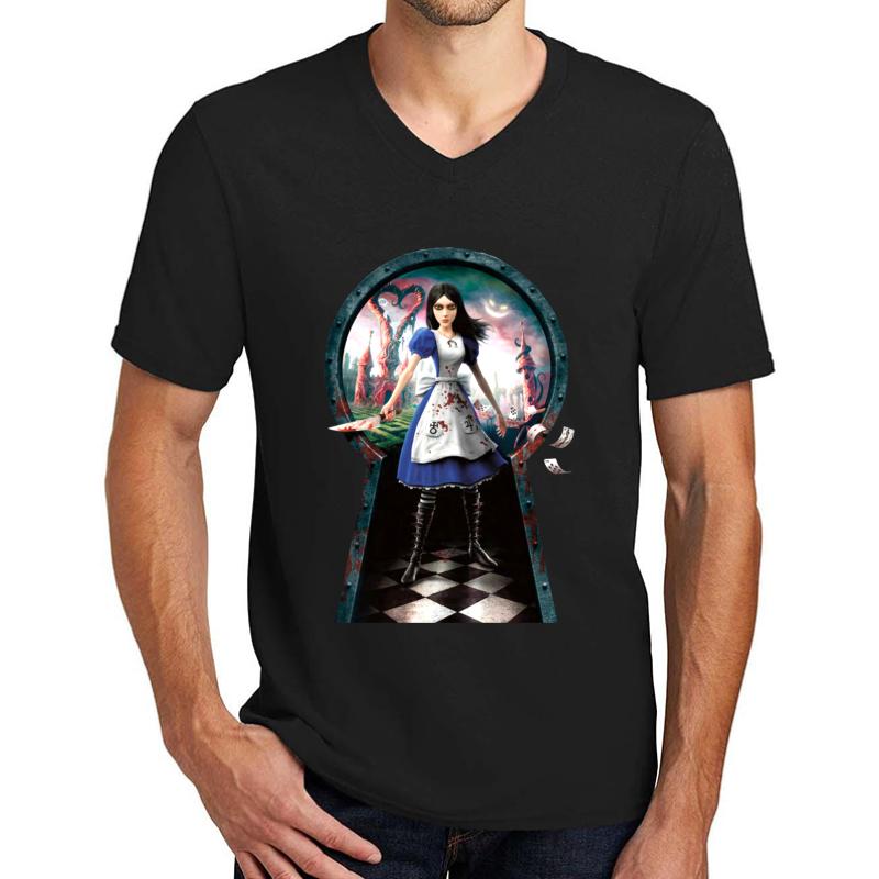 Alice: Madness Returns Unisex V-Neck T-Shirt Men Black