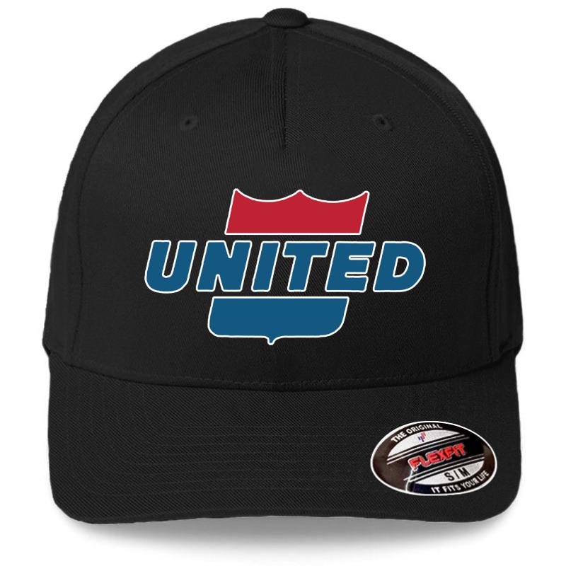 Vintage United Airlines Sign Flexfit Baseball Cap  Black