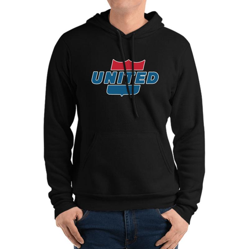 Vintage United Airlines Sign Unisex Hooded Sweatshirt Men Black