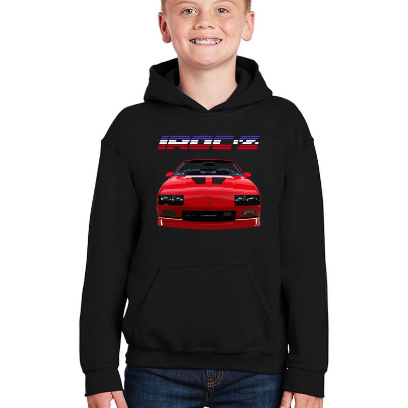 1988 Chevrolet Camaro Iroc-Z Convertible Youth Hooded Sweatshirt Boy Black