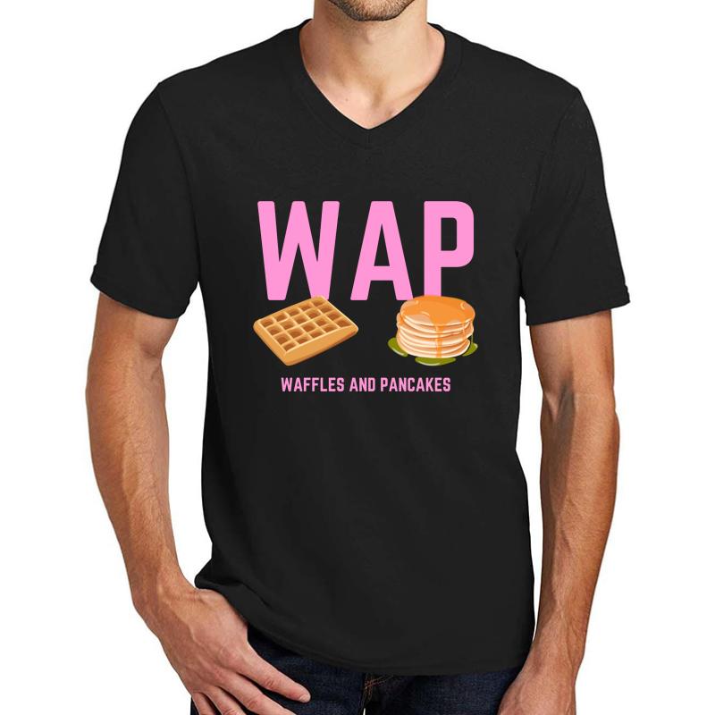 Wap Waffles And Pancakes Unisex V-Neck T-Shirt Men Black