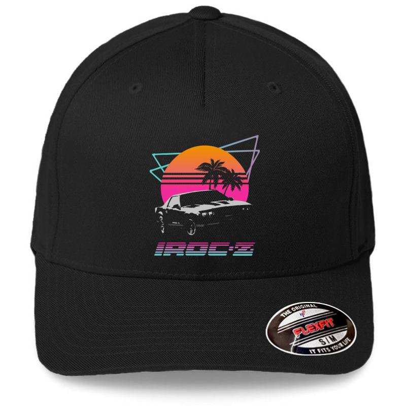 1980'S Retro Wave Chevy Camaro Iroc-Z Black Flexfit Baseball Cap  Black