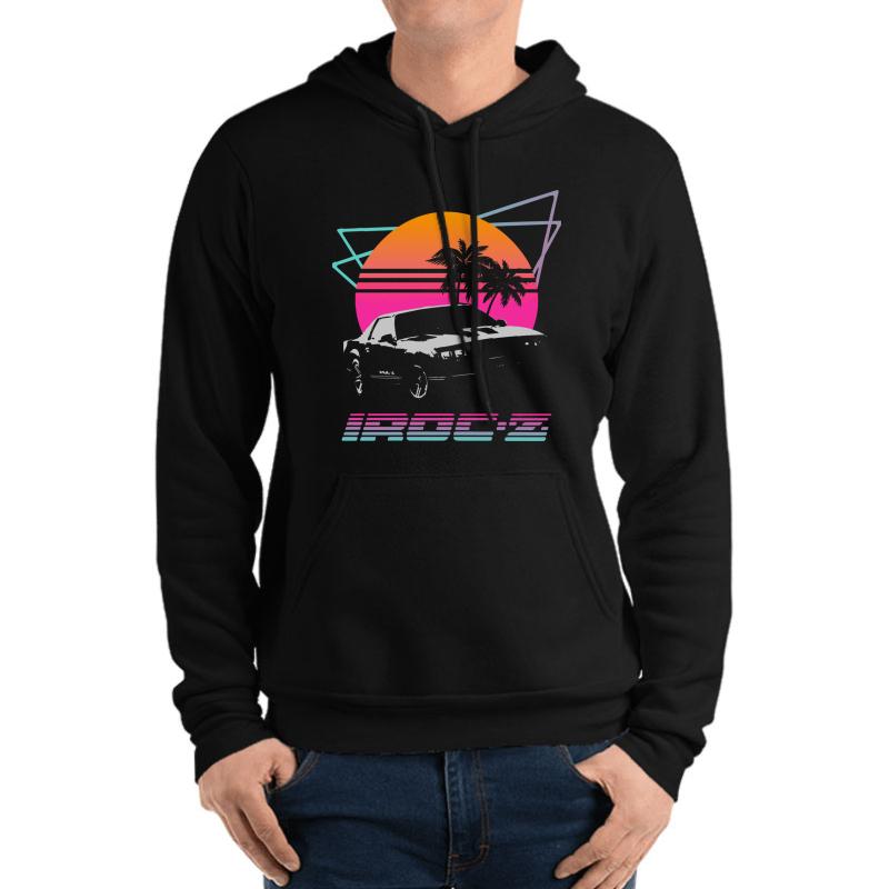 1980'S Retro Wave Chevy Camaro Iroc-Z Black Unisex Hooded Sweatshirt Men Black