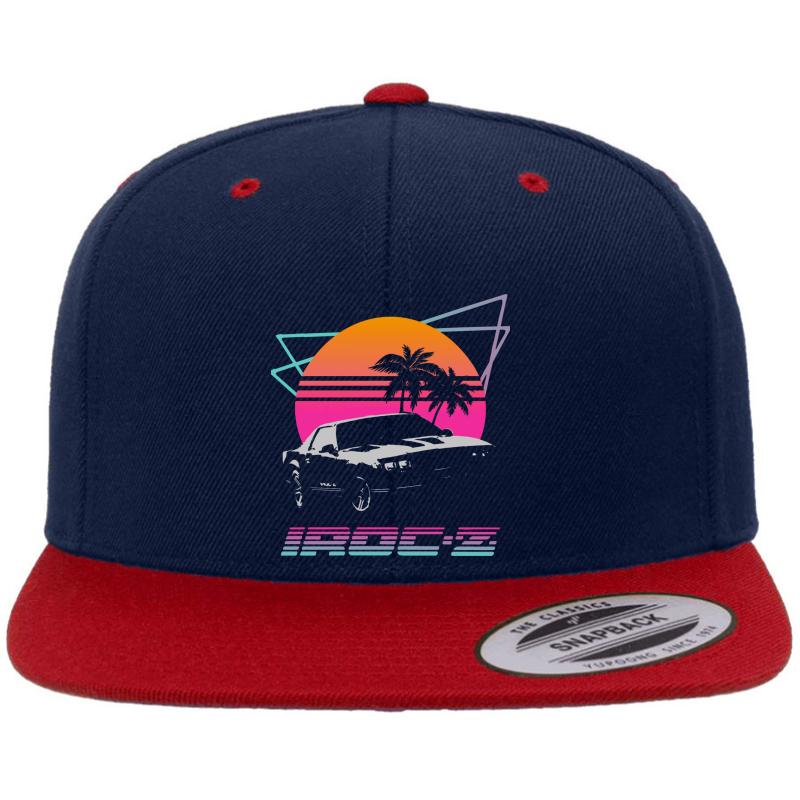 1980'S Retro Wave Chevy Camaro Iroc-Z Black Premium Flat Bill Snapback Cap  Navy