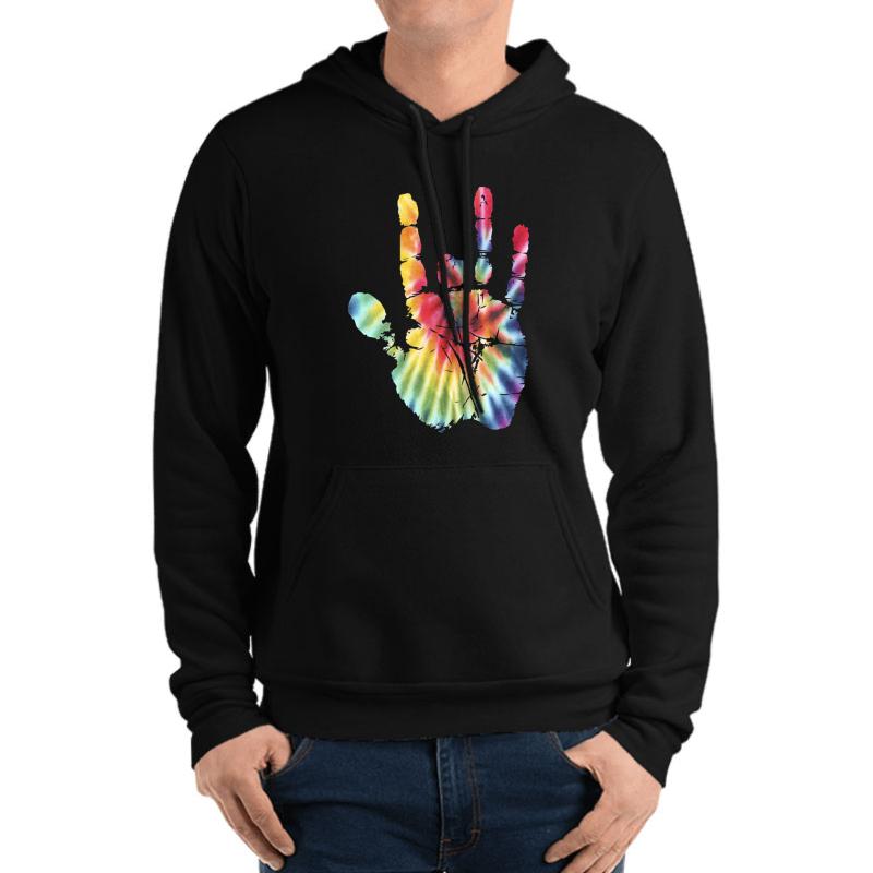 Tie-Dye-Jerry-Garcia Hand Grateful.Dead Unisex Hooded Sweatshirt Men Black