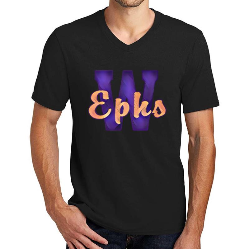 Williams College Ephs Retro Fx  Unisex V-Neck T-Shirt Men Black