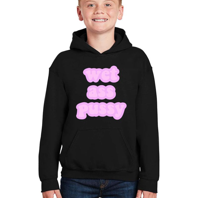 Wap Wet Ass Pussy Youth Hooded Sweatshirt Boy Black