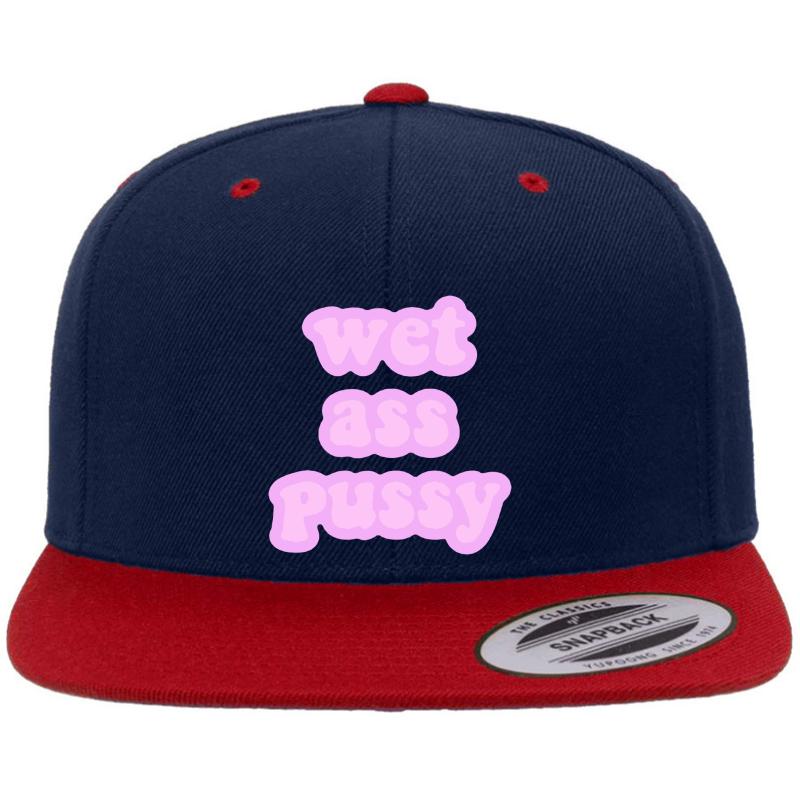 Wap Wet Ass Pussy Premium Flat Bill Snapback Cap  Navy