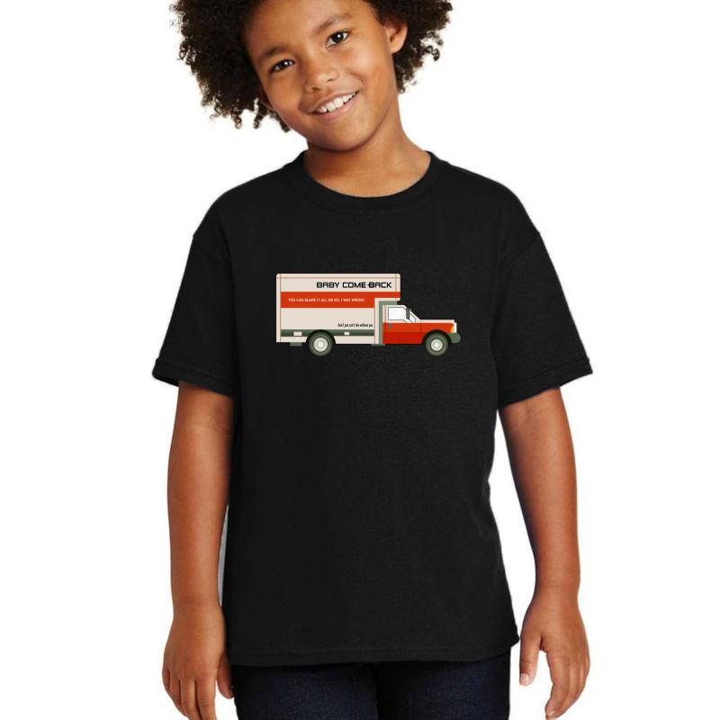 70S U-Haul Truck Youth T-Shirt Boy Black