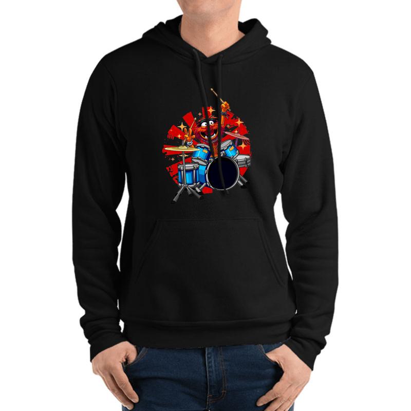 Animal Drummer The Muppets Show Unisex Hooded Sweatshirt Men Black