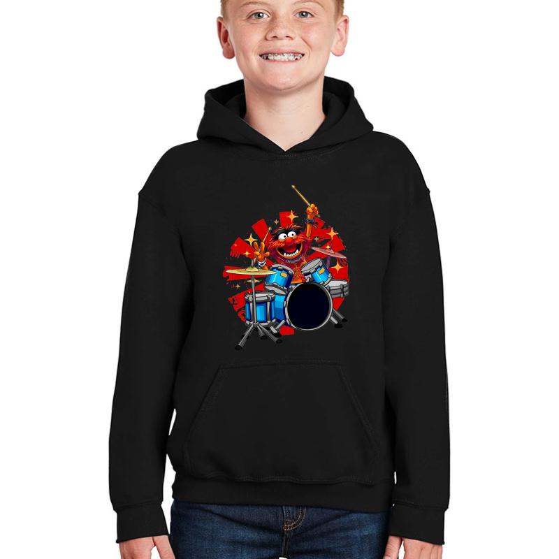 Animal Drummer The Muppets Show Youth Hooded Sweatshirt Boy Black