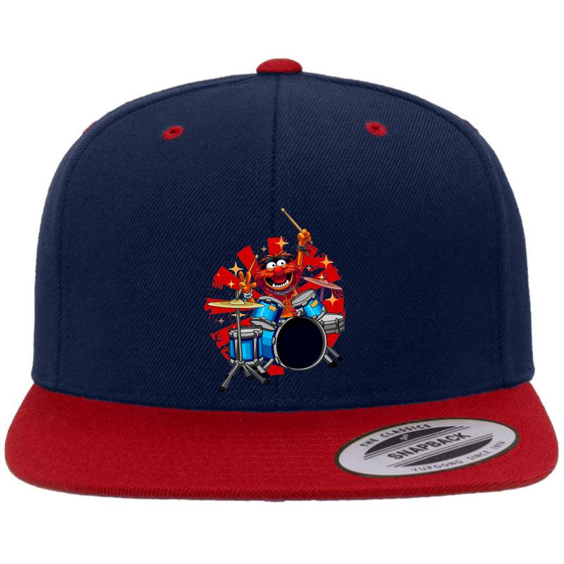 Animal Drummer The Muppets Show Premium Flat Bill Snapback Cap  Navy