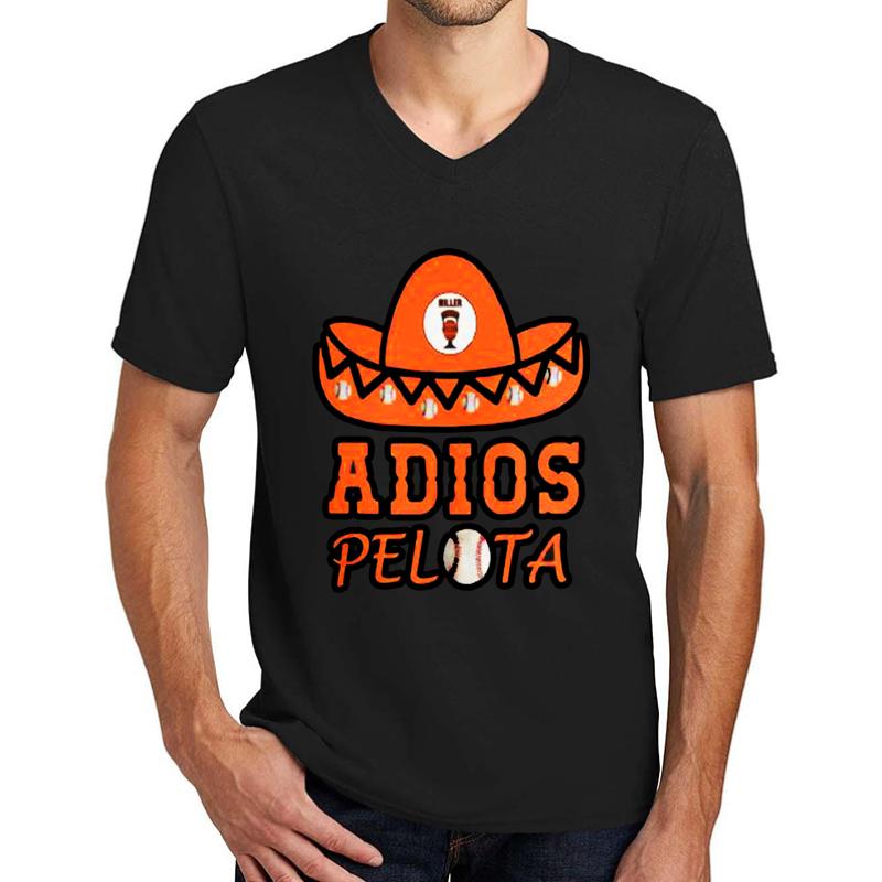 Adios Pelota San Francisco Baseball Shirt Unisex V-Neck T-Shirt Men Black