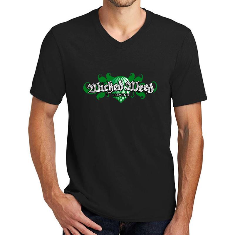 Wicked Weed Brewery Asheville Nc Unisex V-Neck T-Shirt Men Black