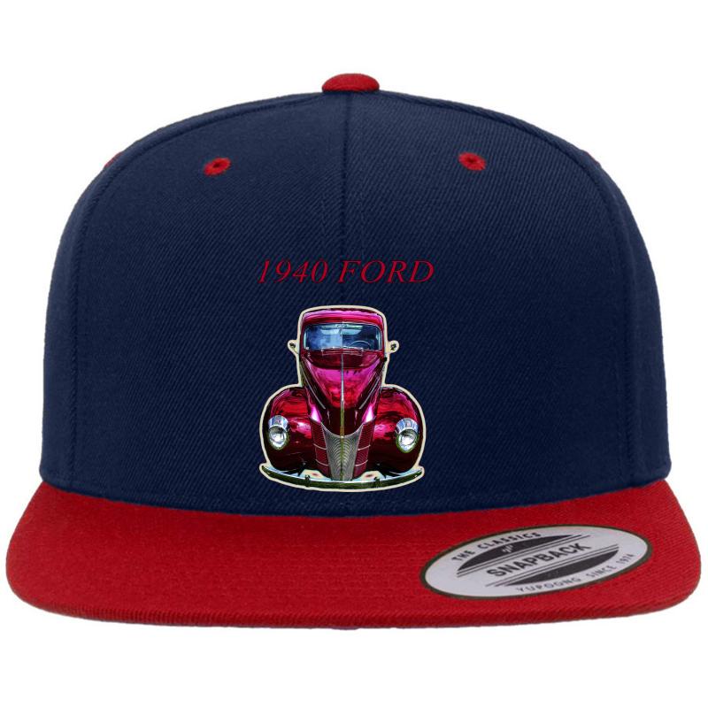 1940 Ford Deluxe-1 Premium Flat Bill Snapback Cap  Navy