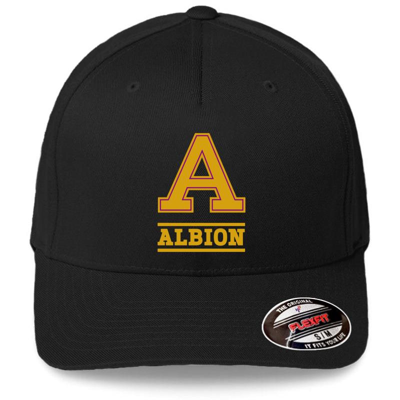 Albion College Flexfit Baseball Cap  Black