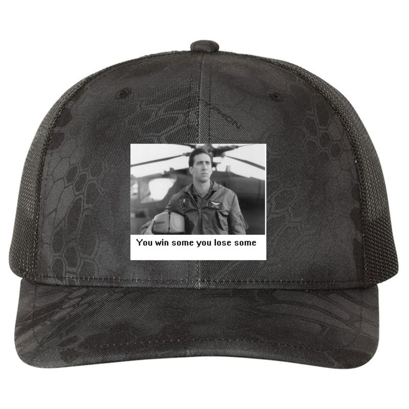 You Win Some You Lose Some Richardson Premium Trucker Snapback Cap  Kryptek Typhon Black