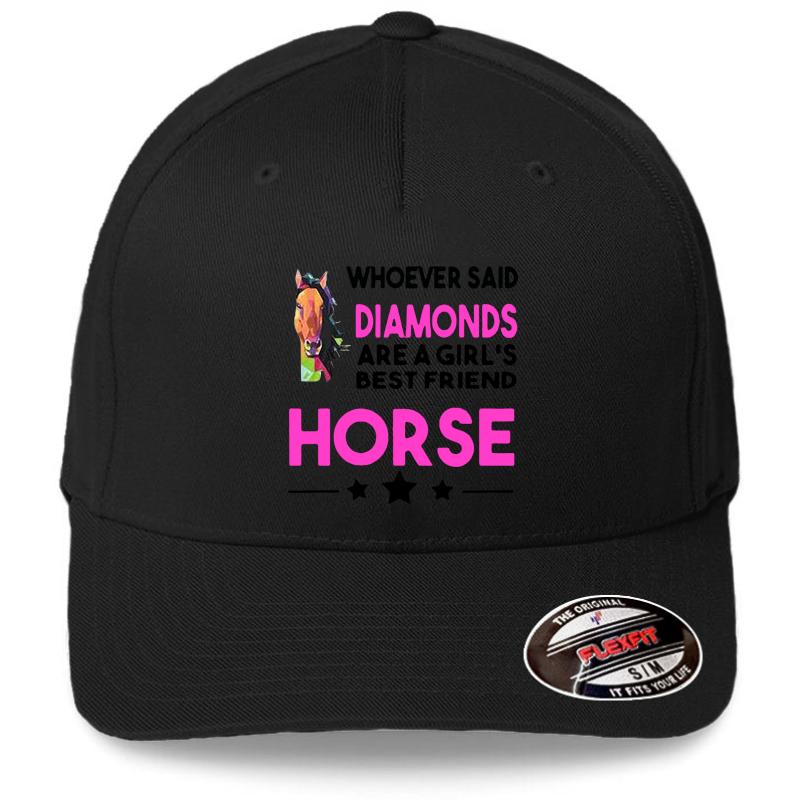 Whoever Said Diamonds Are A Girl's Best Friend Horse Flexfit Baseball Cap  Black