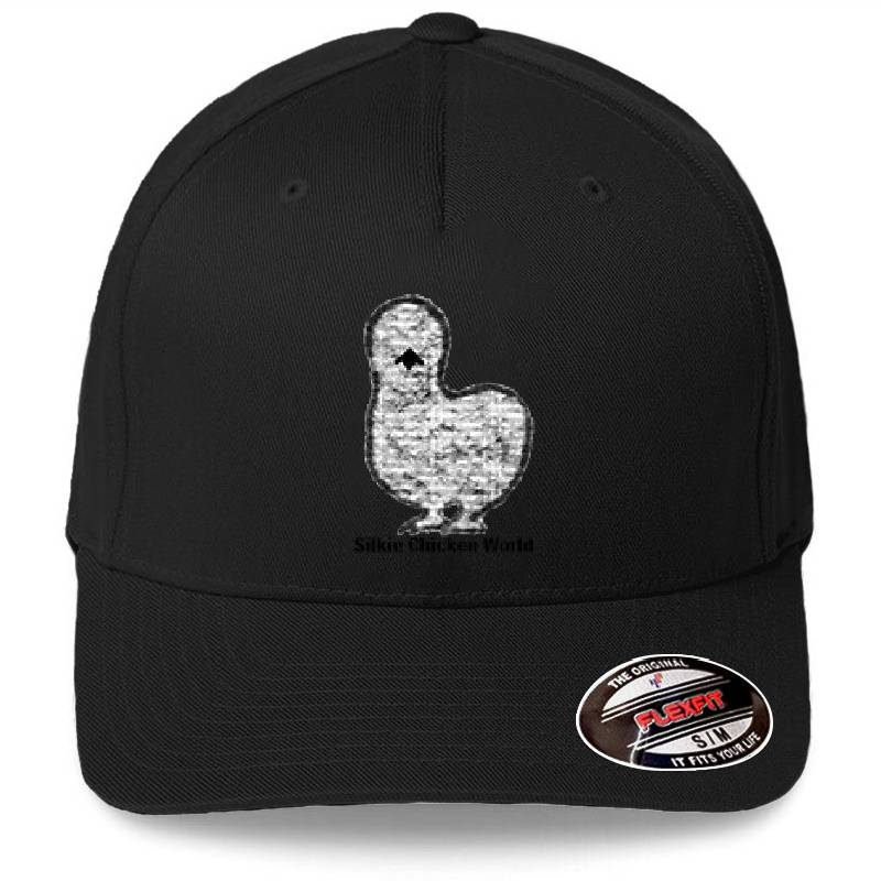 Splash Silkie (Repeating Pattern and Smaller Logo) - Silkie Chicken World Premium Flat Bill Snapback Caps