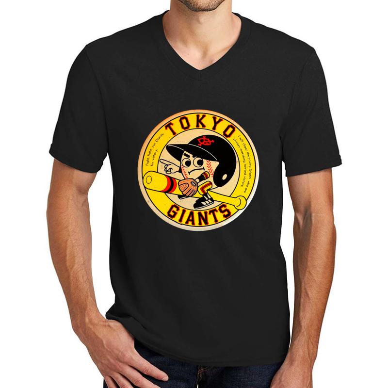 Tokyo Giants Vintage Japan Shirt Unisex V-Neck T-Shirt Men Black