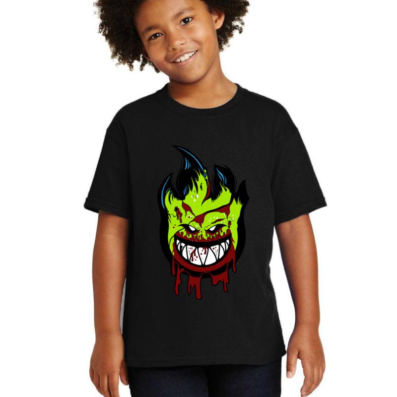 Zombie Supermarine Spitfire Logo Youth T-Shirt Boy Black