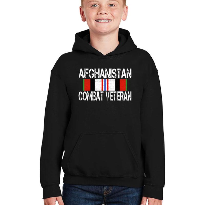 Afghanistan Combat Veteran Youth Hooded Sweatshirt Boy Black