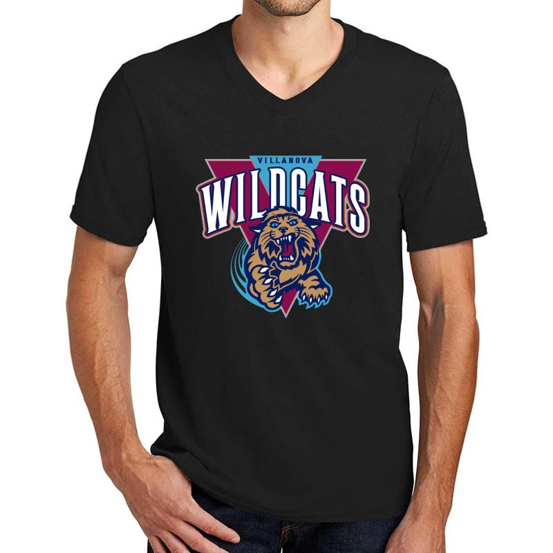 Villanova Vintage Basketball Logo Unisex V-Neck T-Shirt Men Black