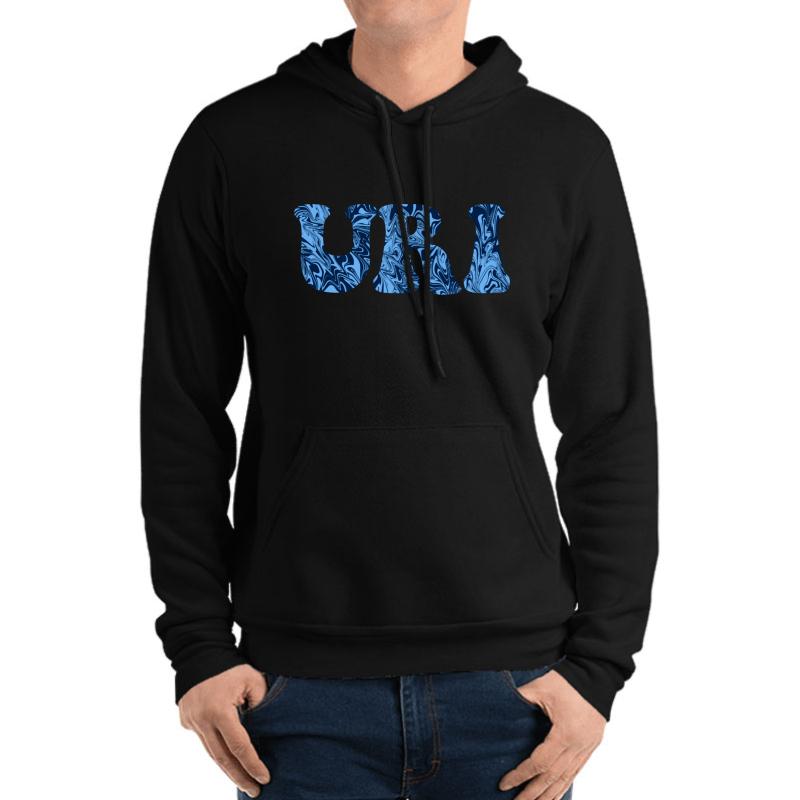 University Of Rhode Island Unisex Hooded Sweatshirt Men Black