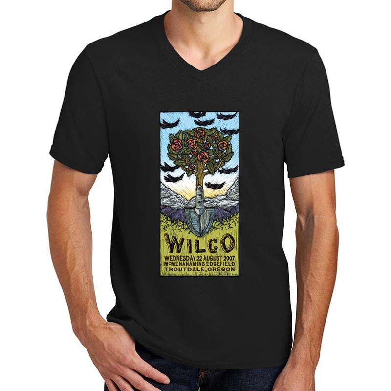 Wilco; Mcmenanamins Edgefield Oregon Concert Unisex V-Neck T-Shirt Men Black