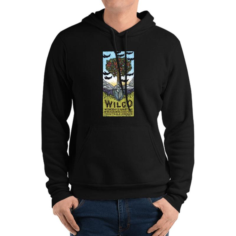 Wilco; Mcmenanamins Edgefield Oregon Concert Unisex Hooded Sweatshirt Men Black