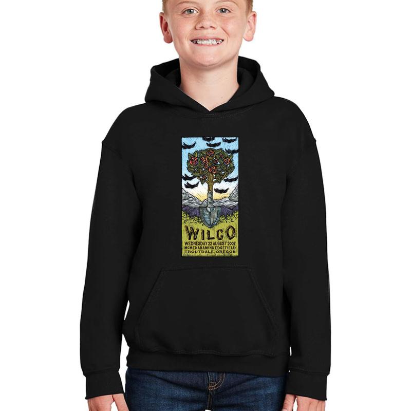 Wilco; Mcmenanamins Edgefield Oregon Concert Youth Hooded Sweatshirt Boy Black