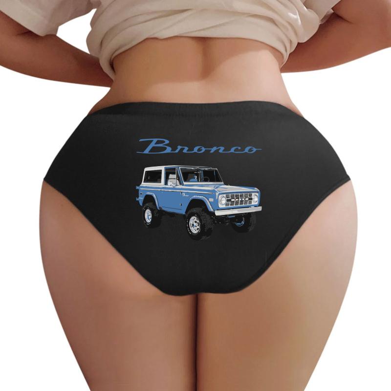 1975 Blue Classic Ford Bronco Women Underwear Panties Women Black