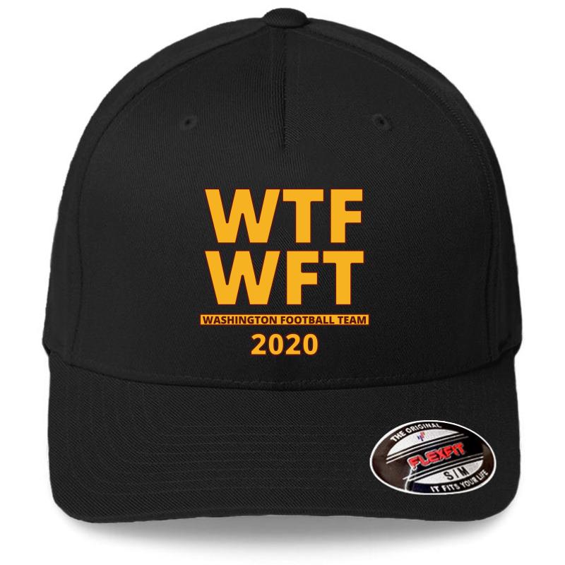 Wtf Wft Washington Football Team 2020 Black  Flexfit Baseball Cap  Black