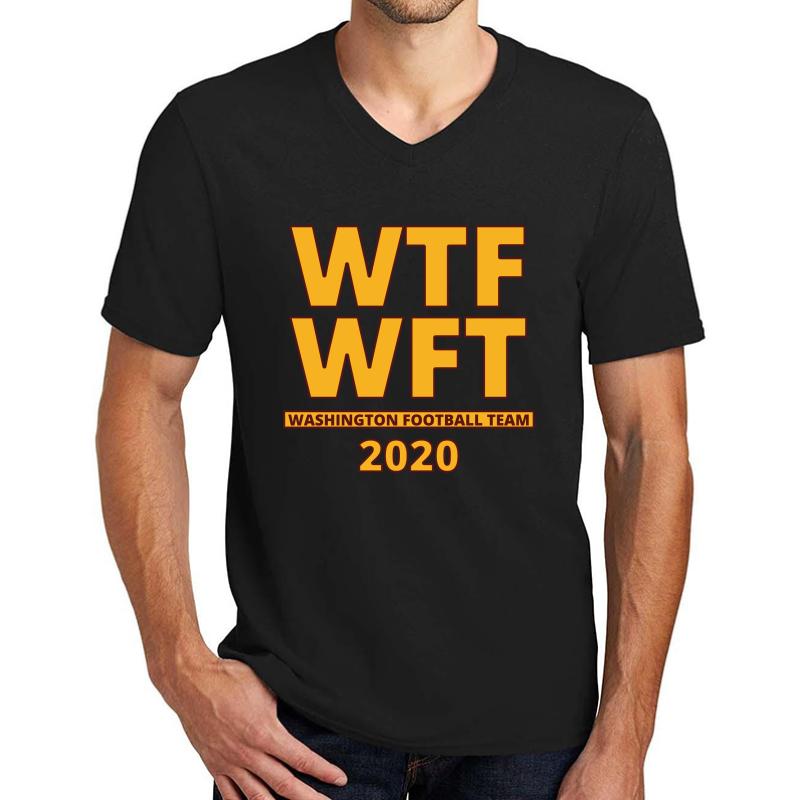 Wtf Wft Washington Football Team 2020 Black  Unisex V-Neck T-Shirt Men Black